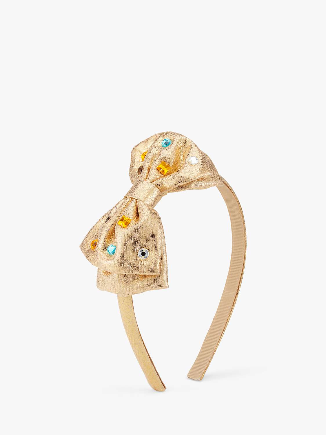 Buy Stych Kids' Gem Bow Metallic Alice Band, Gold Online at johnlewis.com