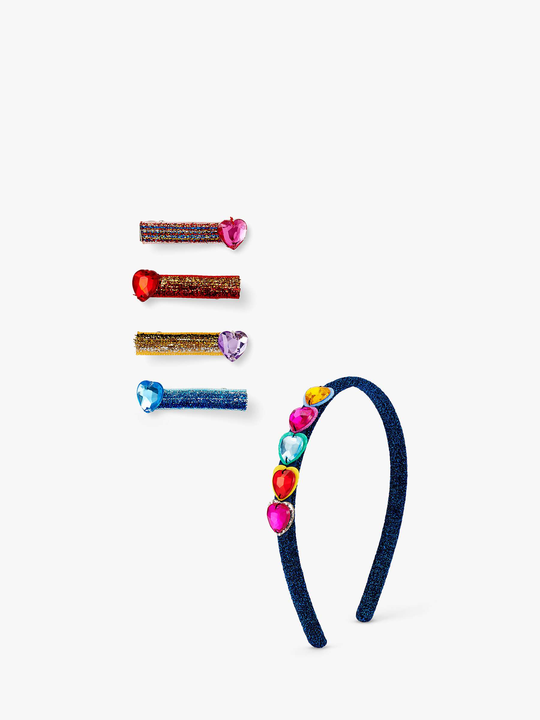 Buy Stych Kids' Heart Jewelled Alice Band & Clips Online at johnlewis.com