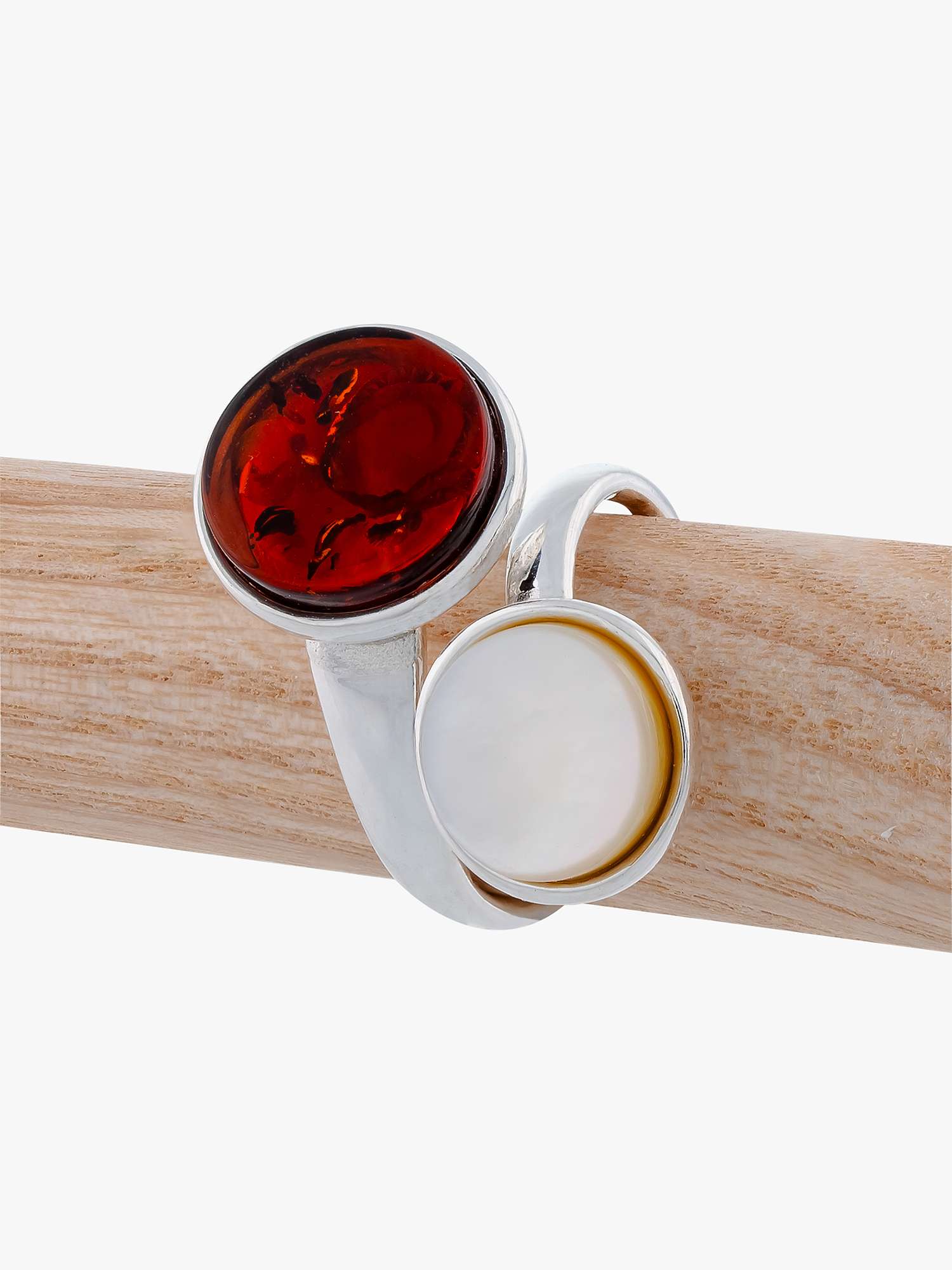 Buy Be-Jewelled Round Pearl and Amber Ring, Silver/Cognac Online at johnlewis.com