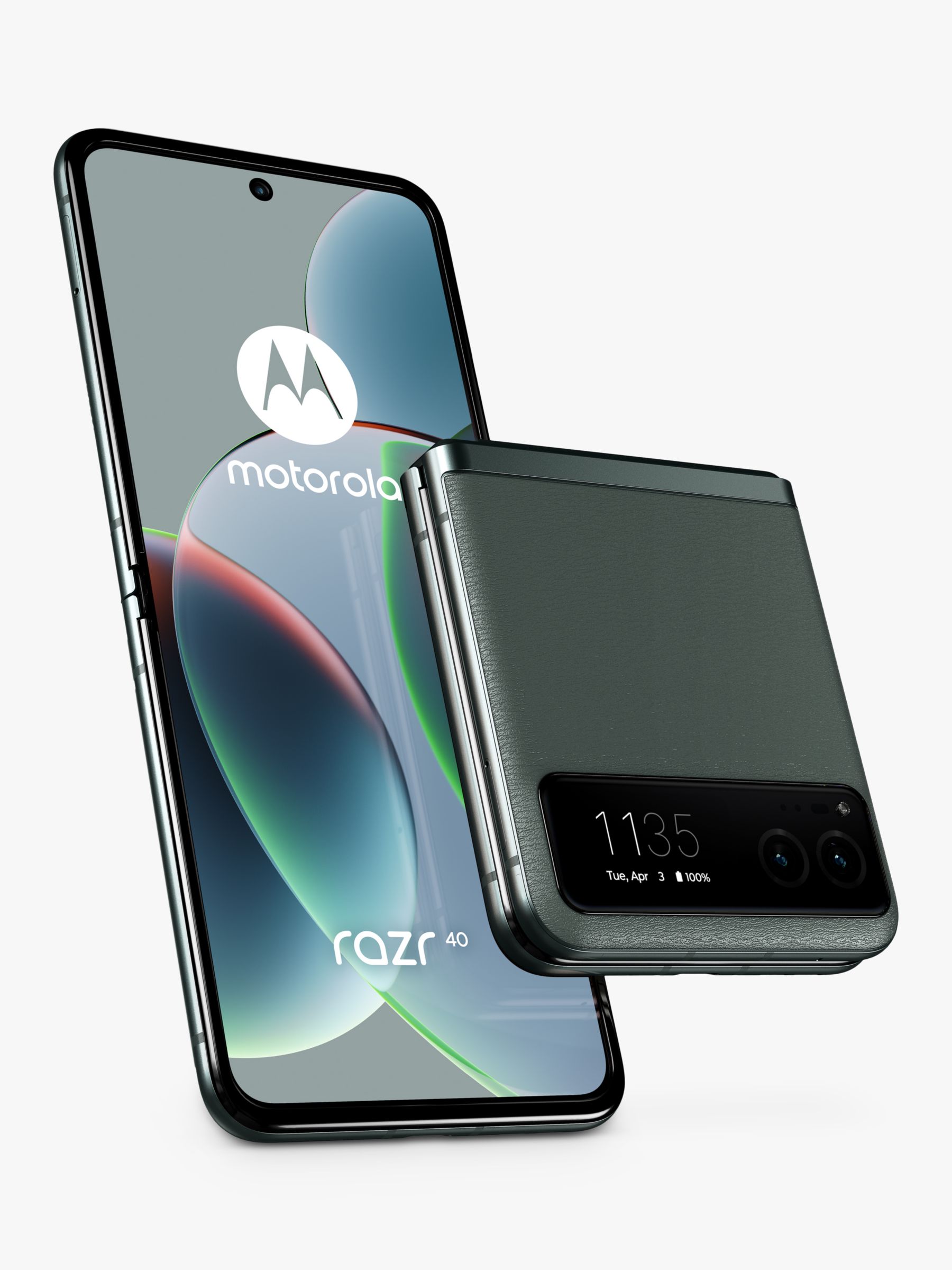 Motorola Razr 40 Foldable Smartphone, 8GB RAM, 6.9”, 5G, SIM Free, 256GB,  Sage Green