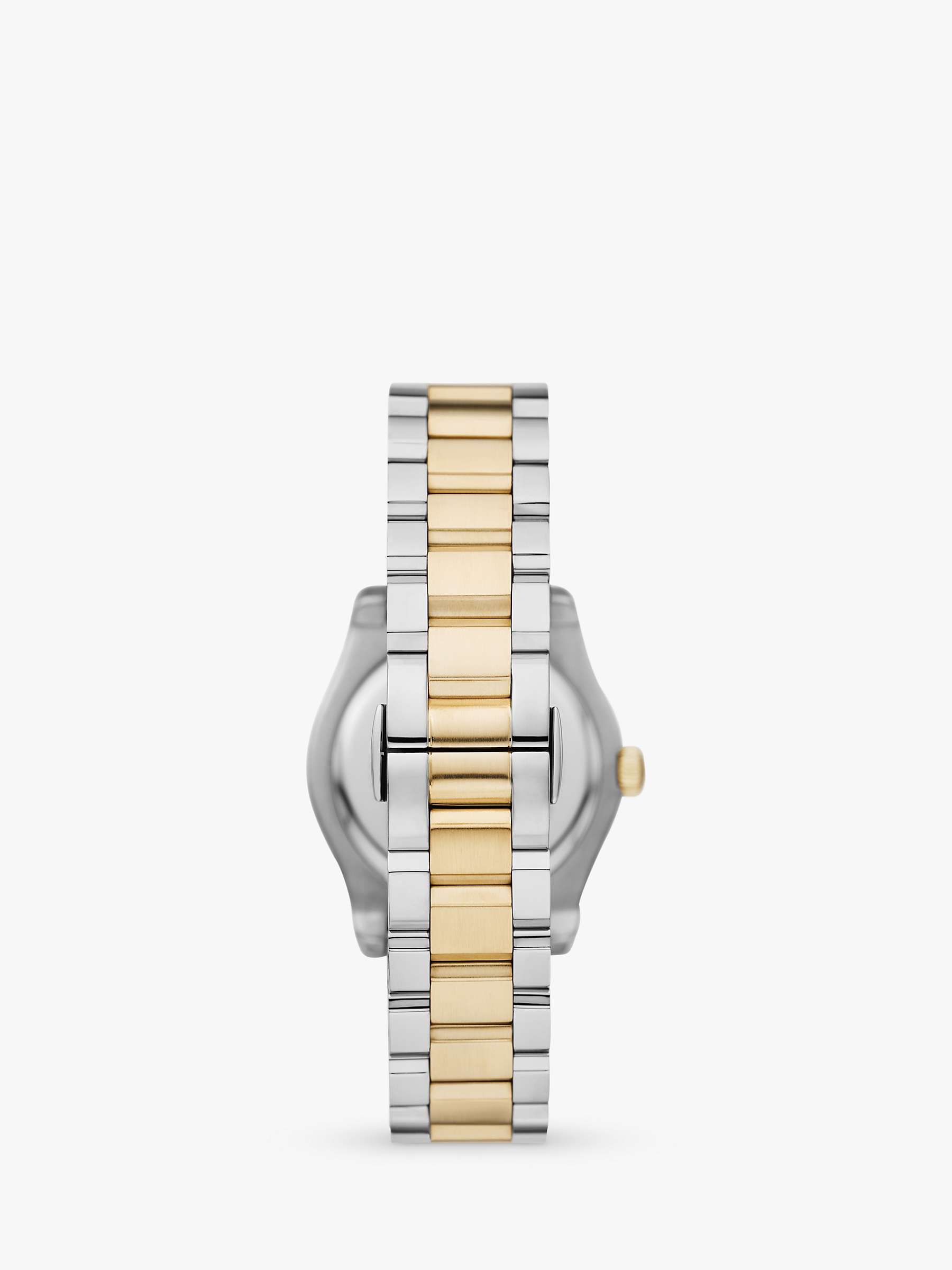 Buy Emporio Armani AR11559 Women's Mother of Pearl Crystal Bracelet Strap Watch, Silver/Gold Online at johnlewis.com