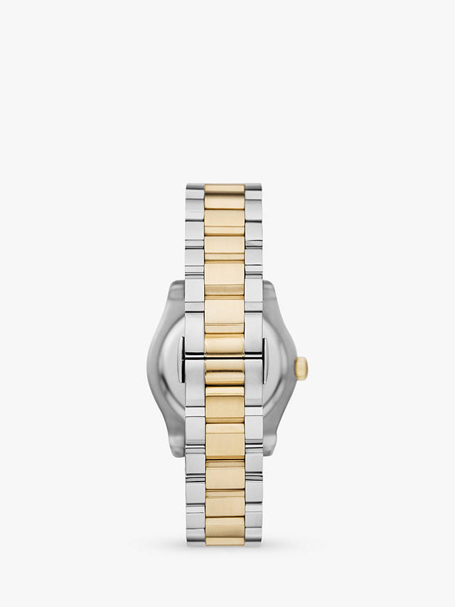 Emporio Armani AR11559 Women's Mother of Pearl Crystal Bracelet Strap Watch, Silver/Gold