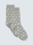 John Lewis Spot Wool Silk Blend Ankle Socks, Light Grey