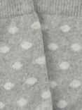 John Lewis Spot Wool Silk Blend Ankle Socks, Light Grey