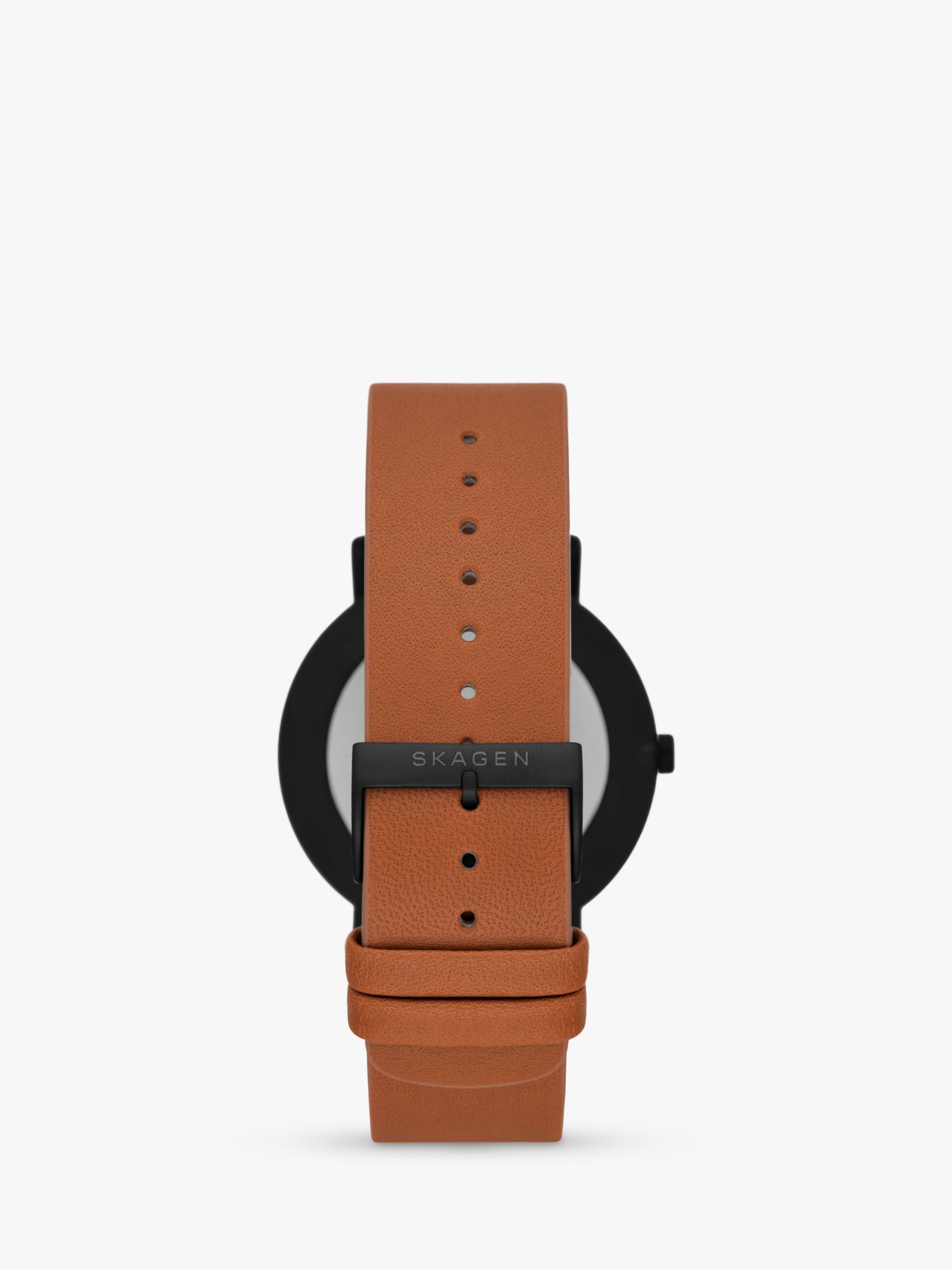 Skagen Men's Kuppel Leather Strap Watch, Brown/White
