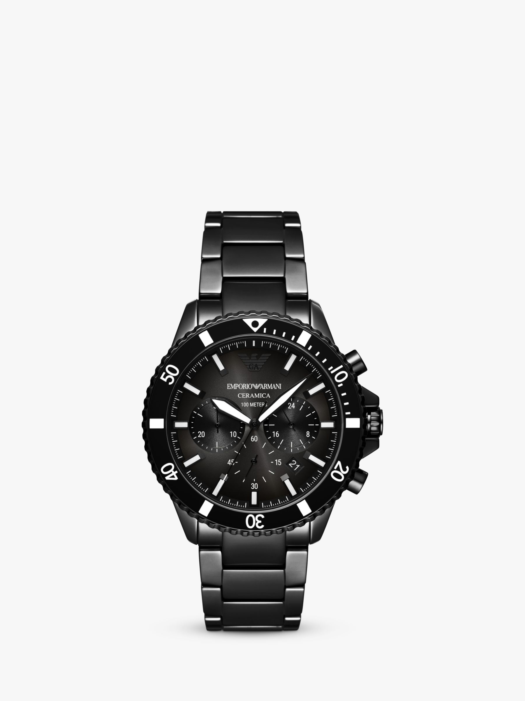 Buy Emporio Armani Men's Chronograph Ceramic Strap Watch Online at johnlewis.com