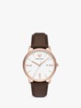 Emporio Armani AR11572 Men's Leather Strap Watch, Brown