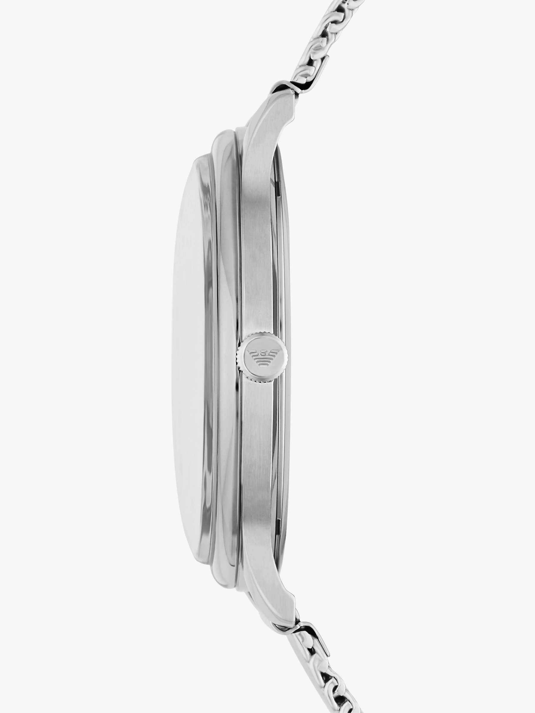 Buy Emporio Armani AR11571 Men's Sunray Dial Mesh Strap Watch, Silver Online at johnlewis.com