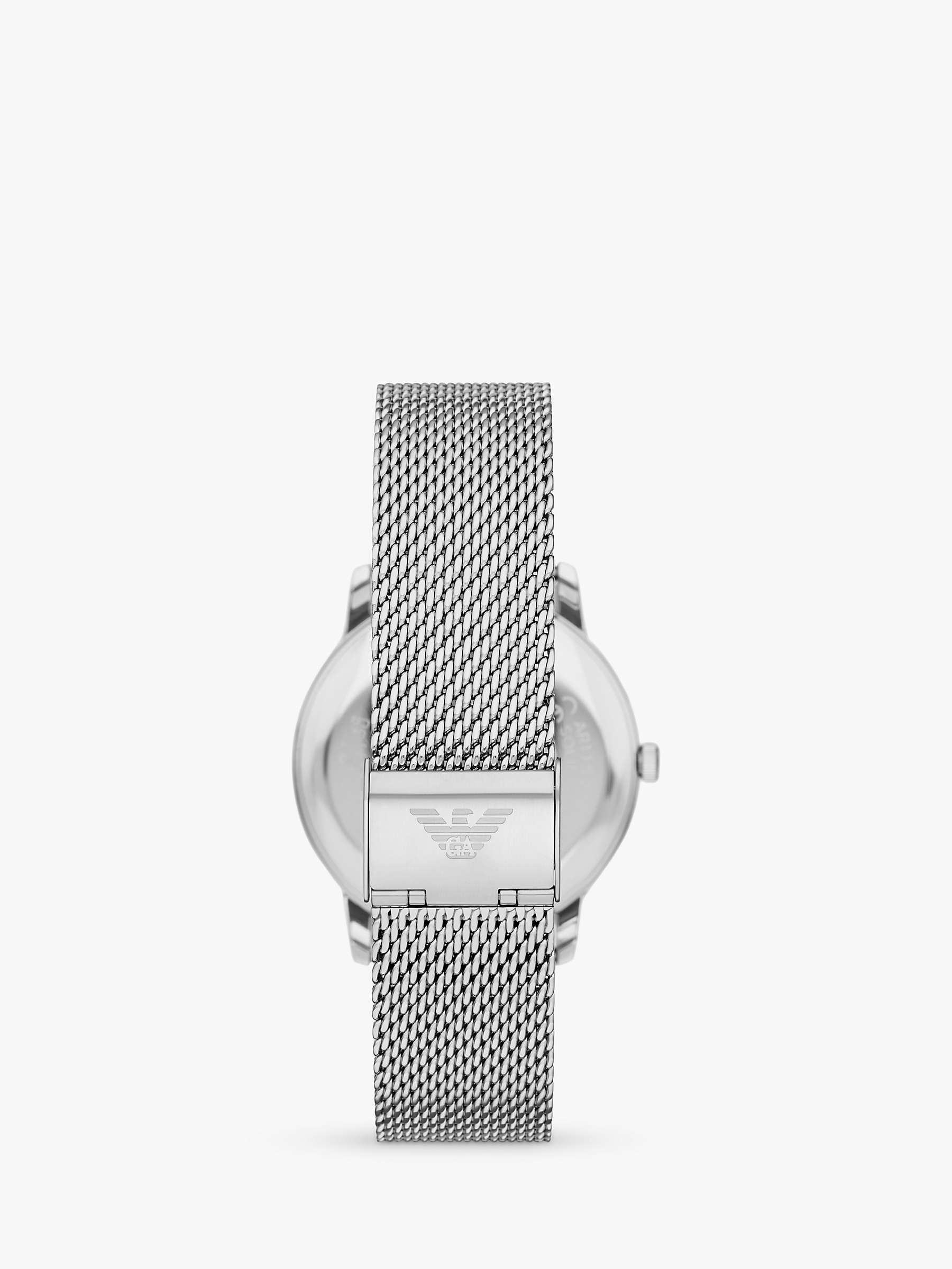 Buy Emporio Armani AR11571 Men's Sunray Dial Mesh Strap Watch, Silver Online at johnlewis.com