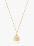 Recognised You Are Enough Textured Popon Pendant Necklace, Gold