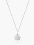 Recognised You Are Enough Textured Popon Pendant Necklace, Silver