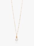 Recognised Freedom Pearl Bobble Chain Pendant Necklace, Gold