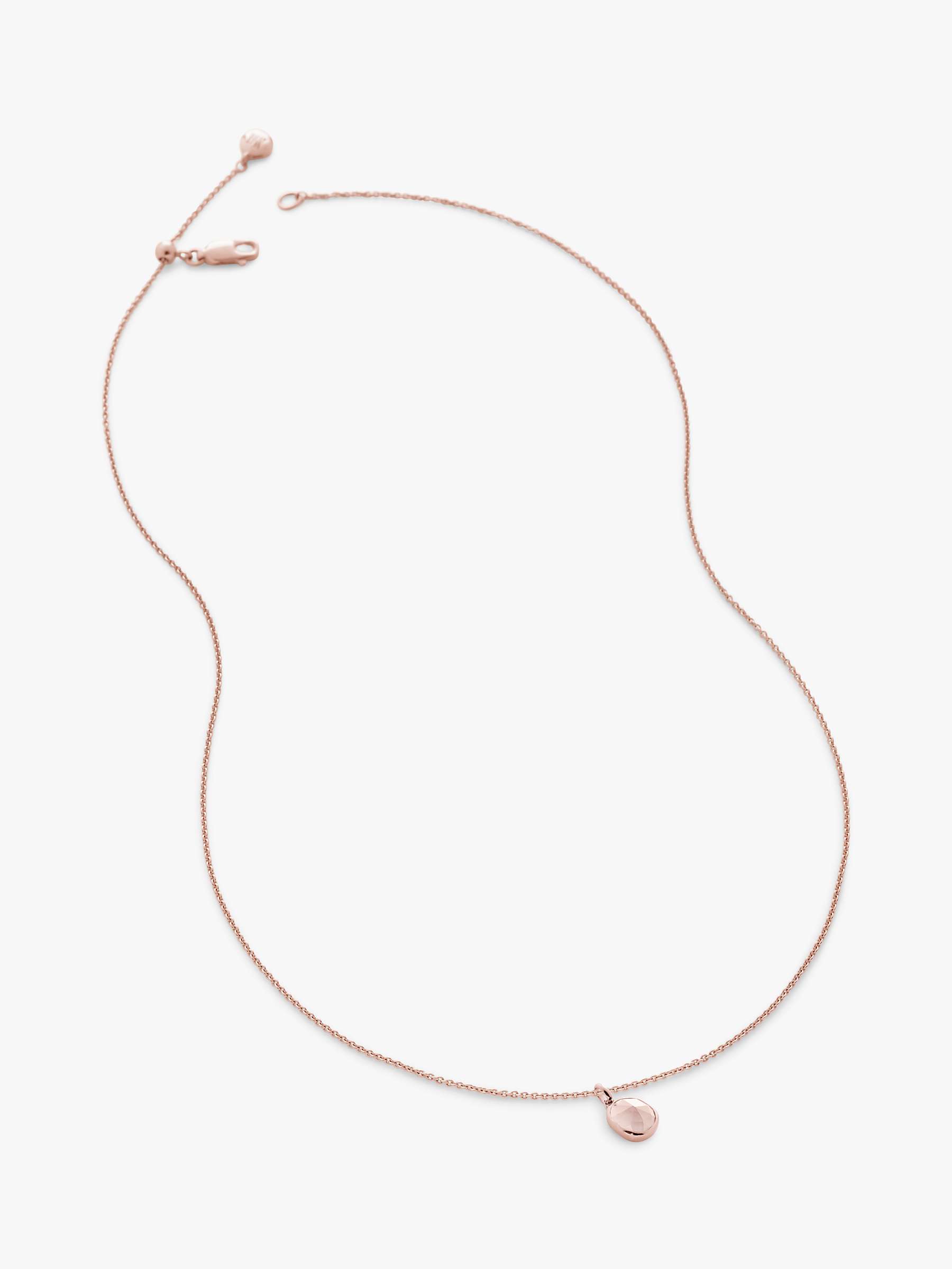 Buy Monica Vinader Siren Medium Bezel Pendant Necklace, Rose Gold Online at johnlewis.com