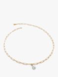 Monica Vinader Nura Pearl Charm Alta Necklace, Gold