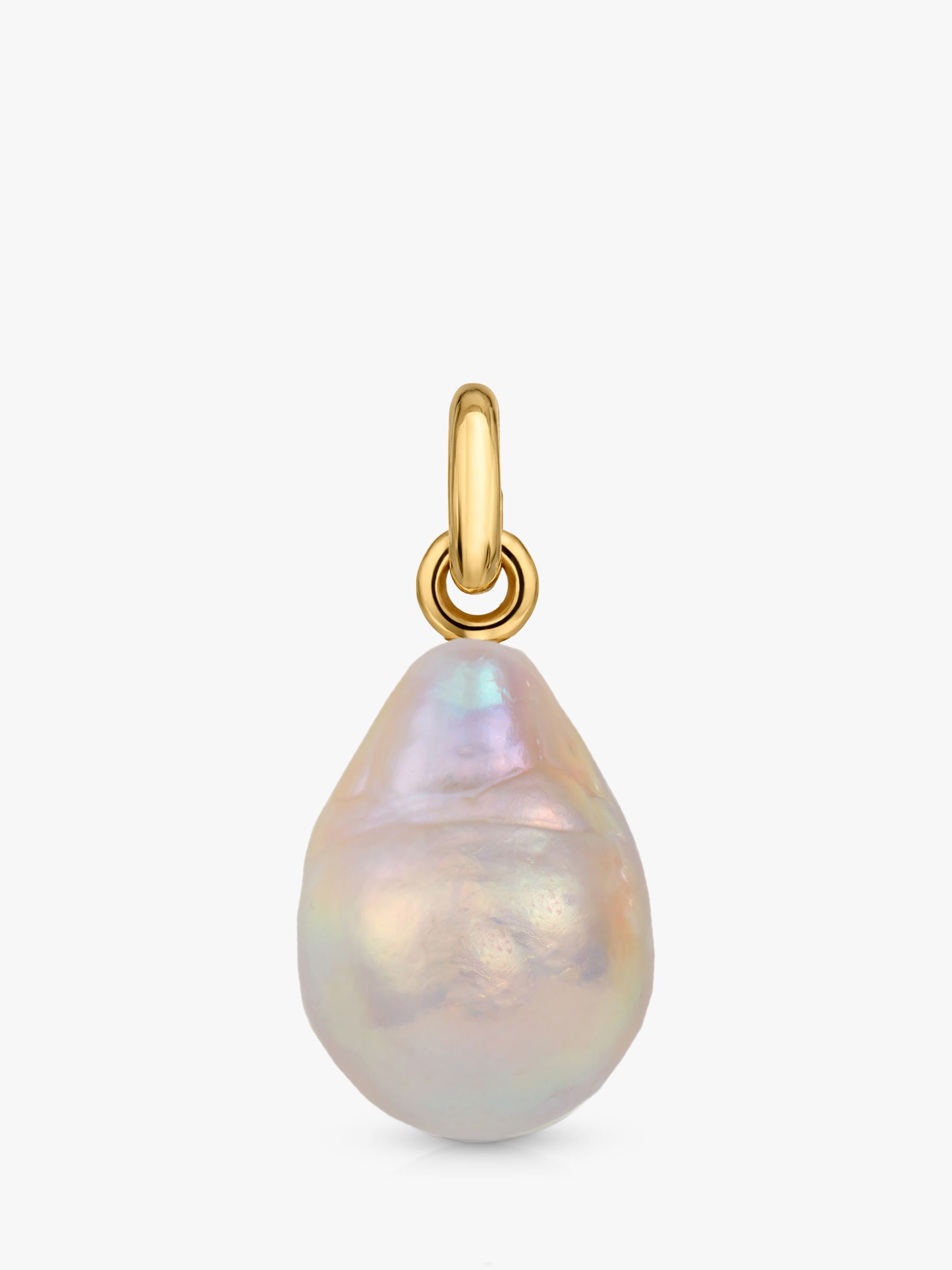 Buy Monica Vinader Nura Pearl Charm Alta Necklace, Gold Online at johnlewis.com