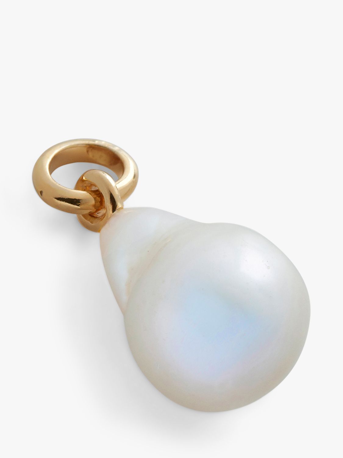 Buy Monica Vinader Nura Pearl Charm Alta Necklace, Gold Online at johnlewis.com