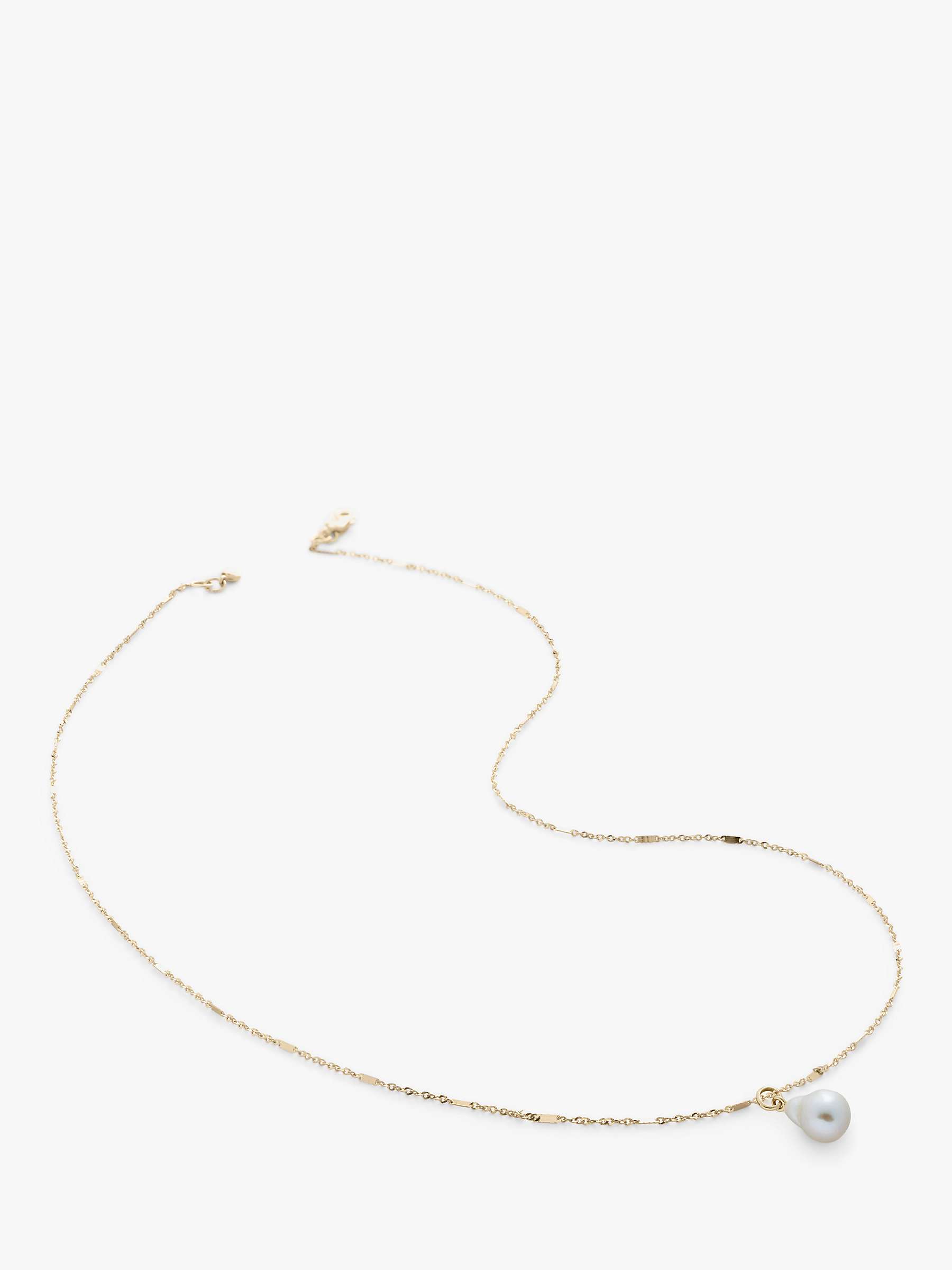 Buy Monica Vinader 14ct Gold Pearl Pendant Shimmer Chain Necklace Online at johnlewis.com