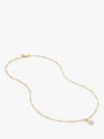 Monica Vinader Fine Beaded Chain with Nura Pearl Pendant, Gold