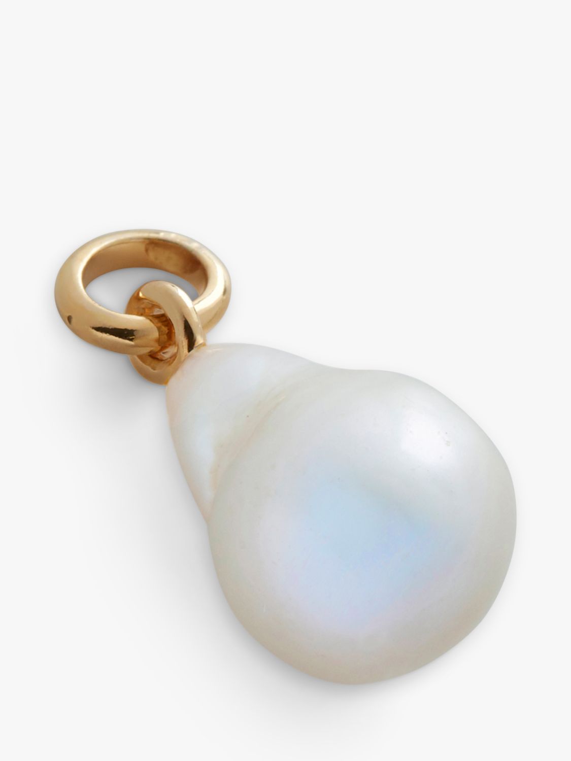 Buy Monica Vinader Fine Beaded Chain with Nura Pearl Pendant, Gold Online at johnlewis.com