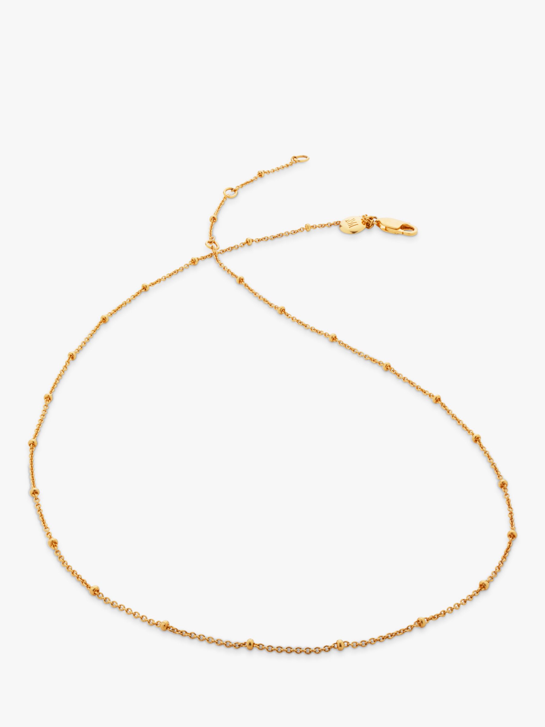 Monica Vinader Fine Beaded Chain with Nura Pearl Pendant, Gold
