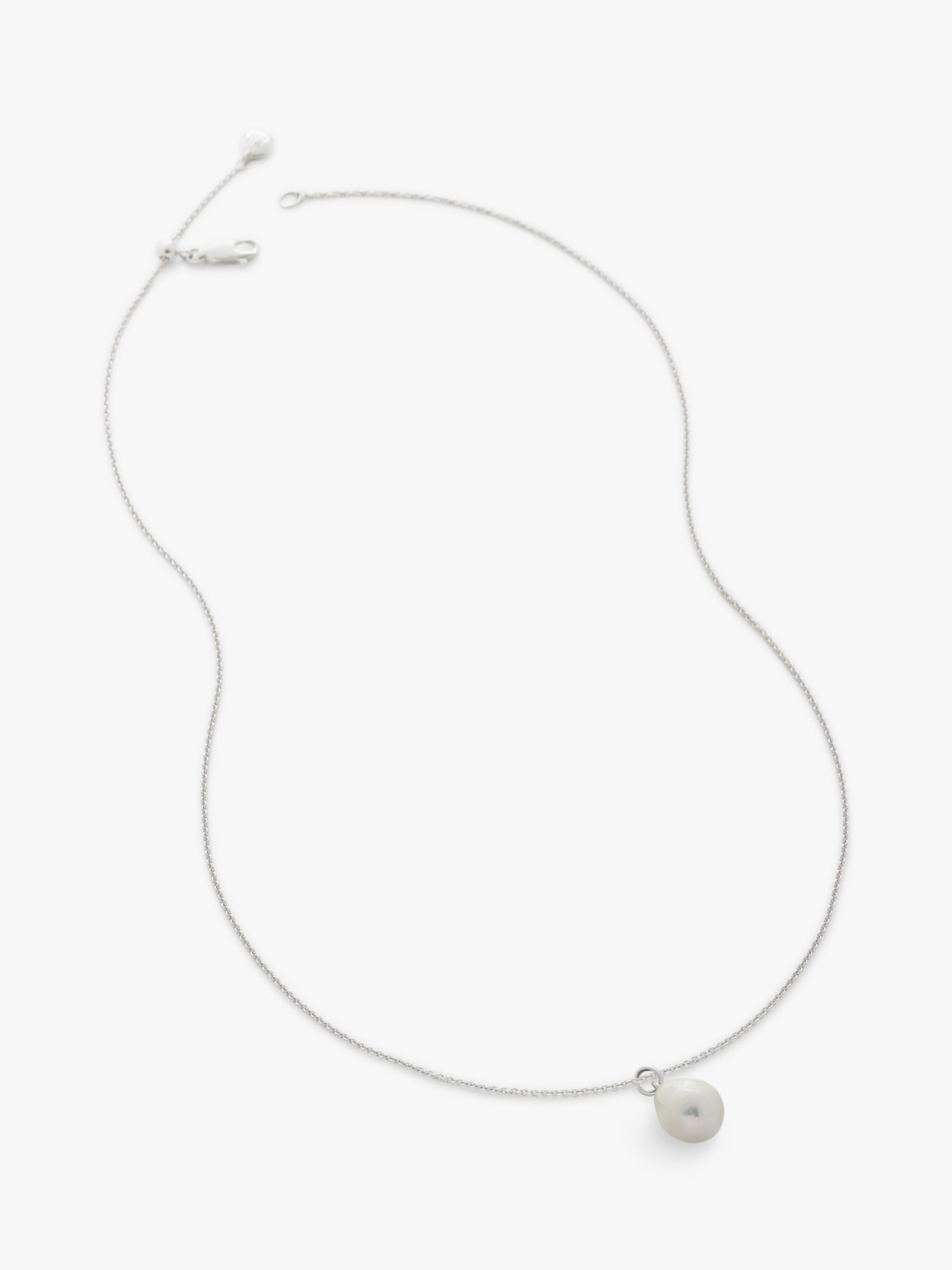 Monica Vinader Nura Pearl Necklace, Silver at John Lewis & Partners