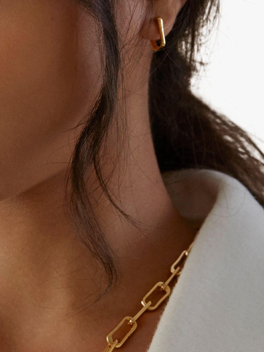 Buy Monica Vinader Alta Capture Pearl Huggie Earrings, Gold Online at johnlewis.com