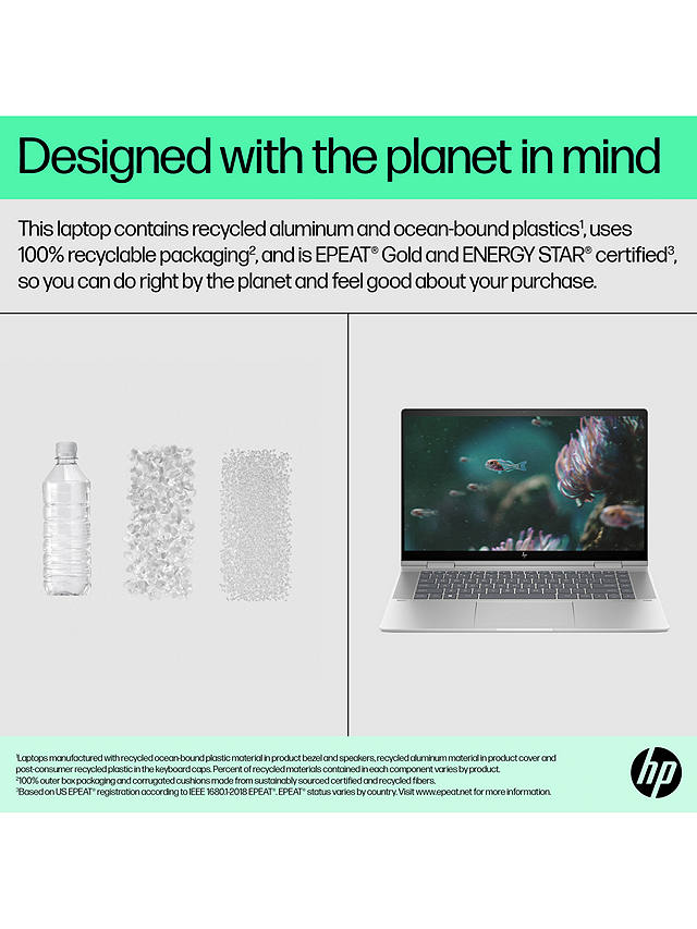 Buy HP ENVY x360 15-fe0008na Convertible Laptop, Intel Core i7 Processor, 8GB RAM, 512GB SSD, 15.6" Full HD Touchscreen, Silver Online at johnlewis.com