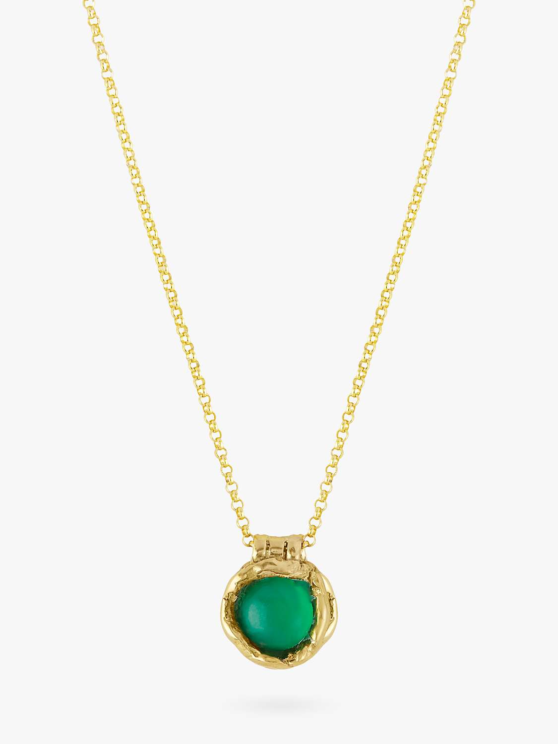 Buy Deborah Blyth Green Agate Pendant Necklace, Gold Online at johnlewis.com