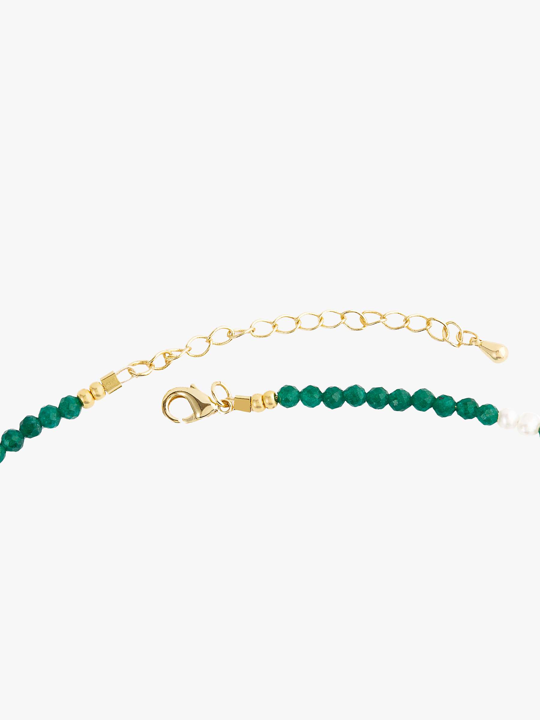 Buy Deborah Blyth Green Agate & Pearl Beaded Bracelet, Gold Online at johnlewis.com