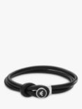Emporio Armani Leather Cord Bracelet, Black
