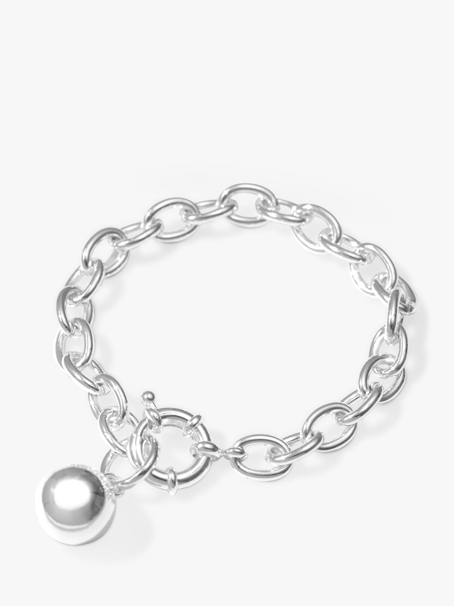 Jon Richard Polished Ball and Chain Bracelet, Silver