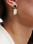 Jon Richard Octagonal Mother of Pearl Drop Earrings, Gold/Multi