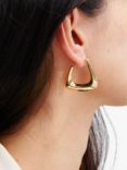 Jon Richard Recycled Angular Hoop Earrings, Gold
