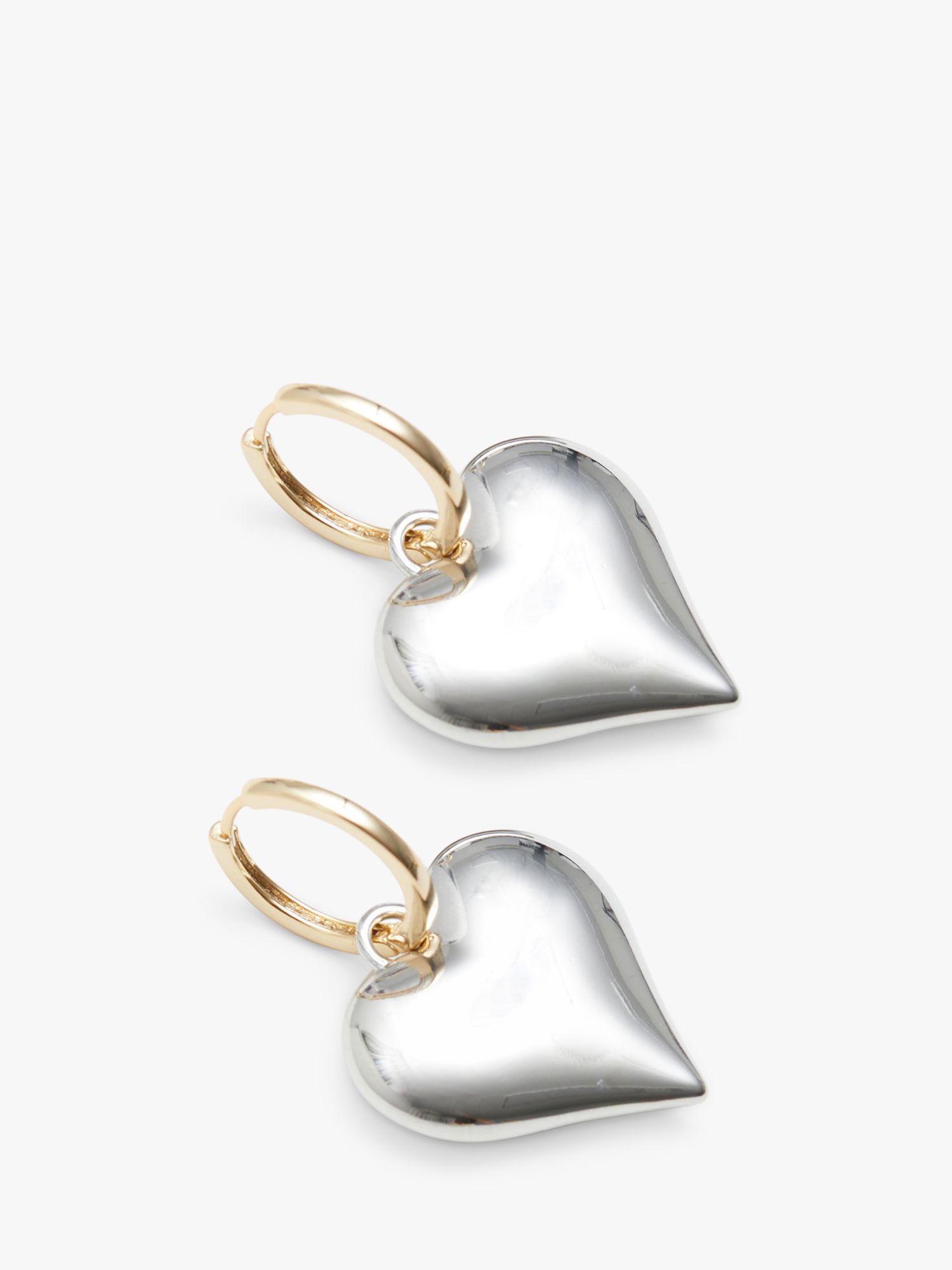 Buy Jon Richard Two Tone Statement Heart Earrings, Gold/Silver Online at johnlewis.com