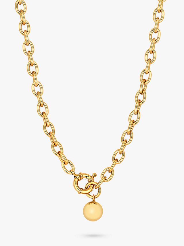 Jon Richard Polished Ball and Chain Necklace, Gold