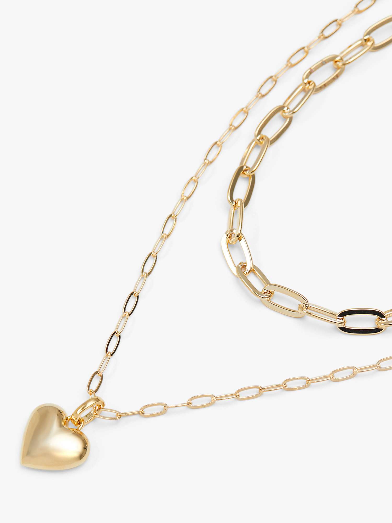 Buy Jon Richard Polished Heart Layered Necklace, Gold Online at johnlewis.com