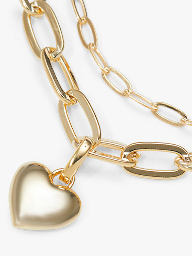Jon Richard Polished Heart Layered Necklace, Gold