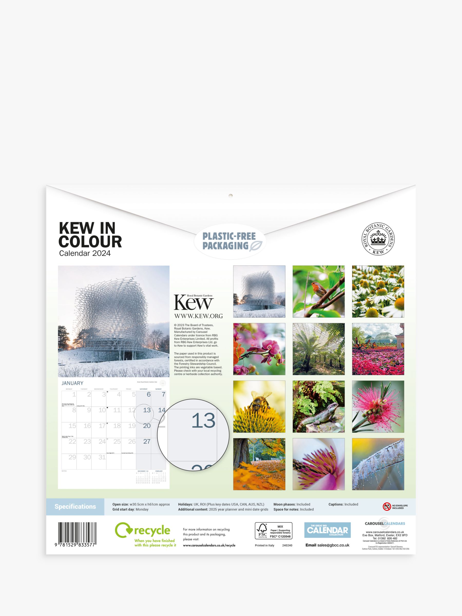 Royal Botanic Gardens, Kew Kew in Colour 2024 Calendar, Multi