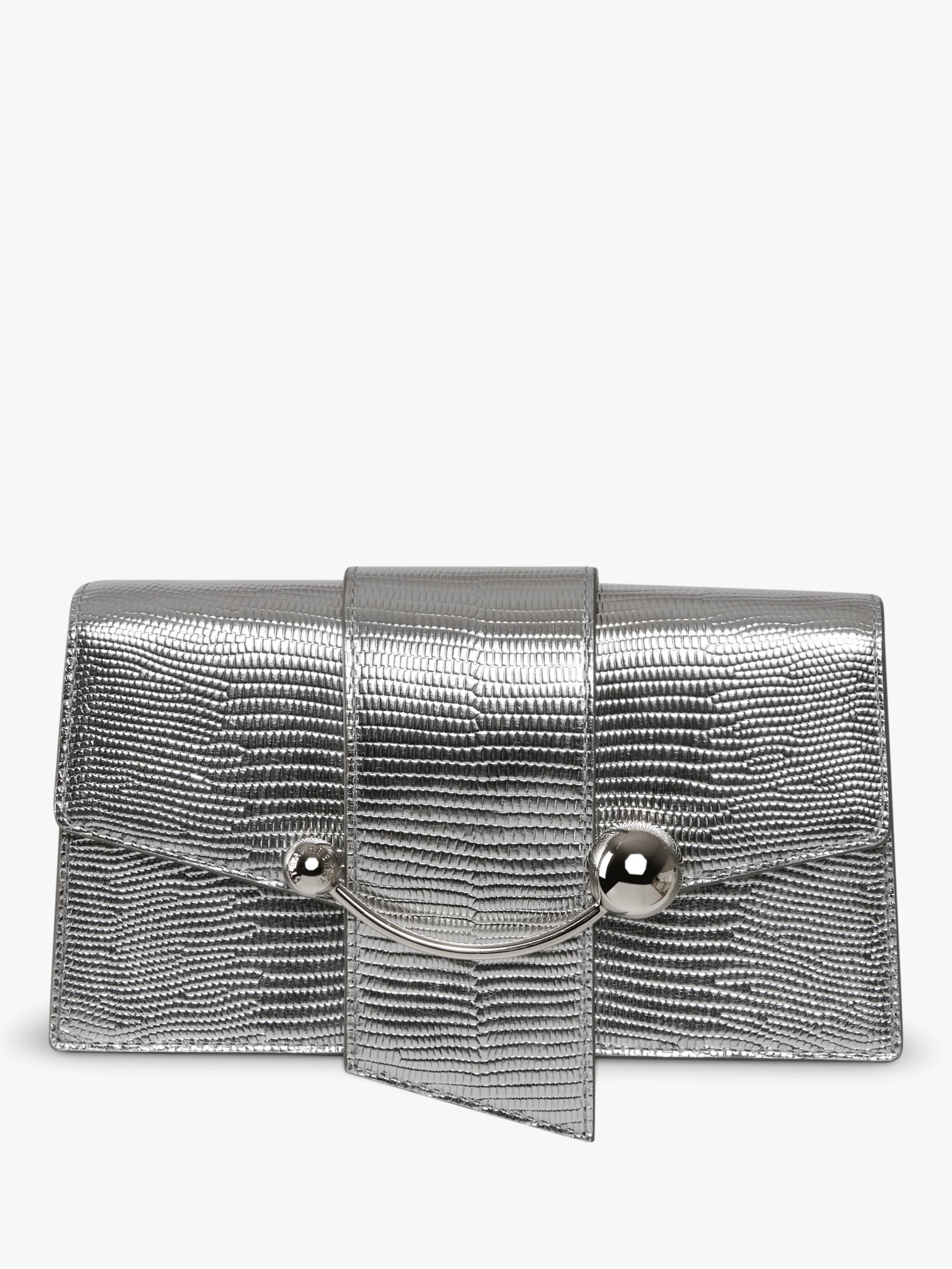 Strathberry Box Crescent Leather Shoulder Bag, Vanilla at John Lewis &  Partners