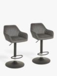 John Lewis Brooks II Faux Leather Gas Lift Adjustable Bar Chairs, Set of 2