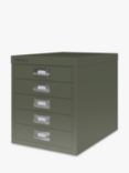 Bisley MultiDrawer 5 Drawer A4 Filing Cabinet, Olive Green
