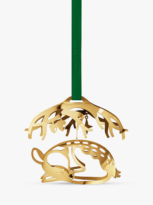 Georg Jensen Christmas Collectibles 2023 Sleeping Deer Tree Decoration, Gold