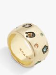 Coach Signature C Crystal Ring, Gold/Multi