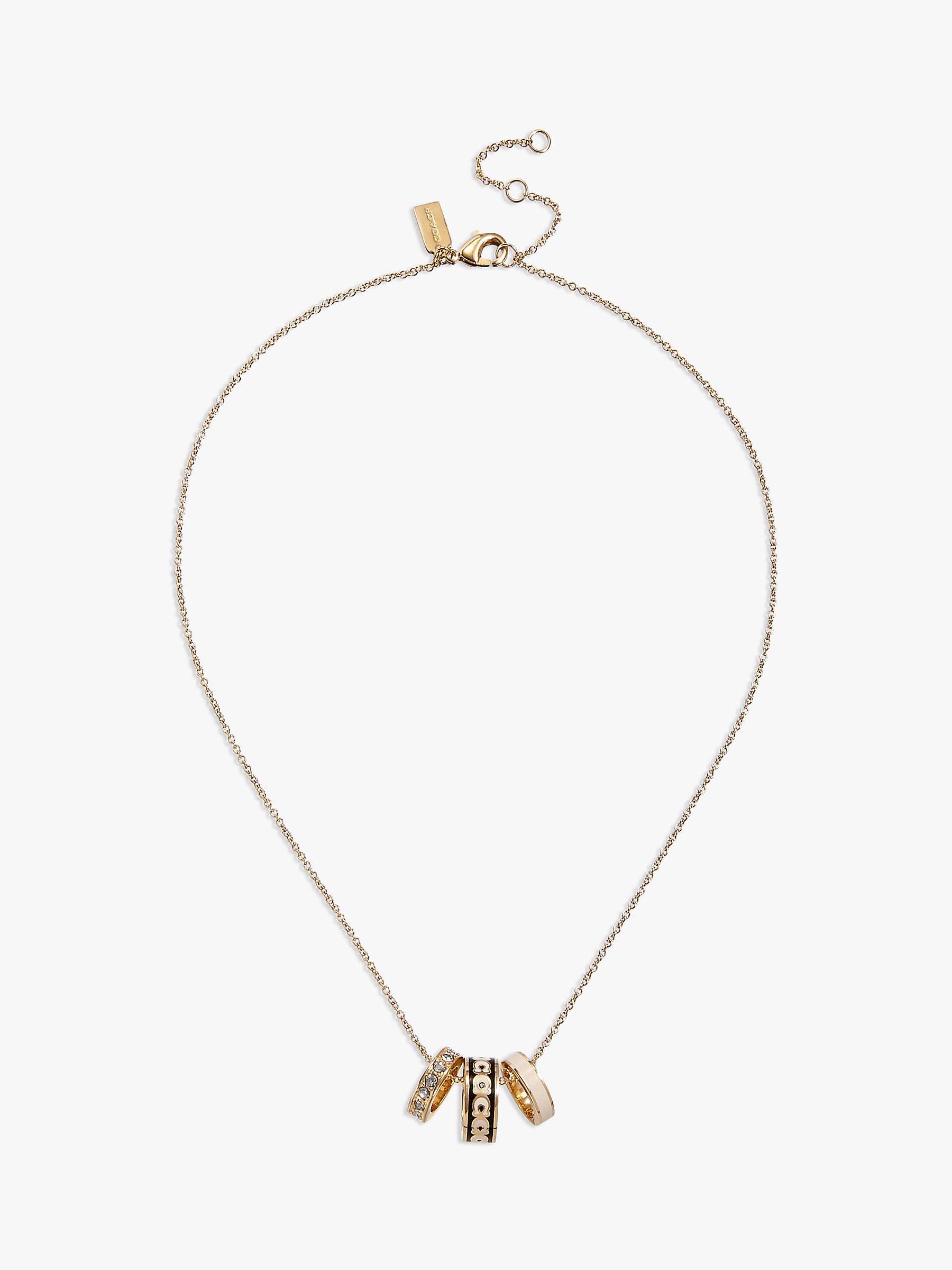 Buy Coach Signature C Crystal Enamel Rondelle Pendant Necklace, Gold Online at johnlewis.com
