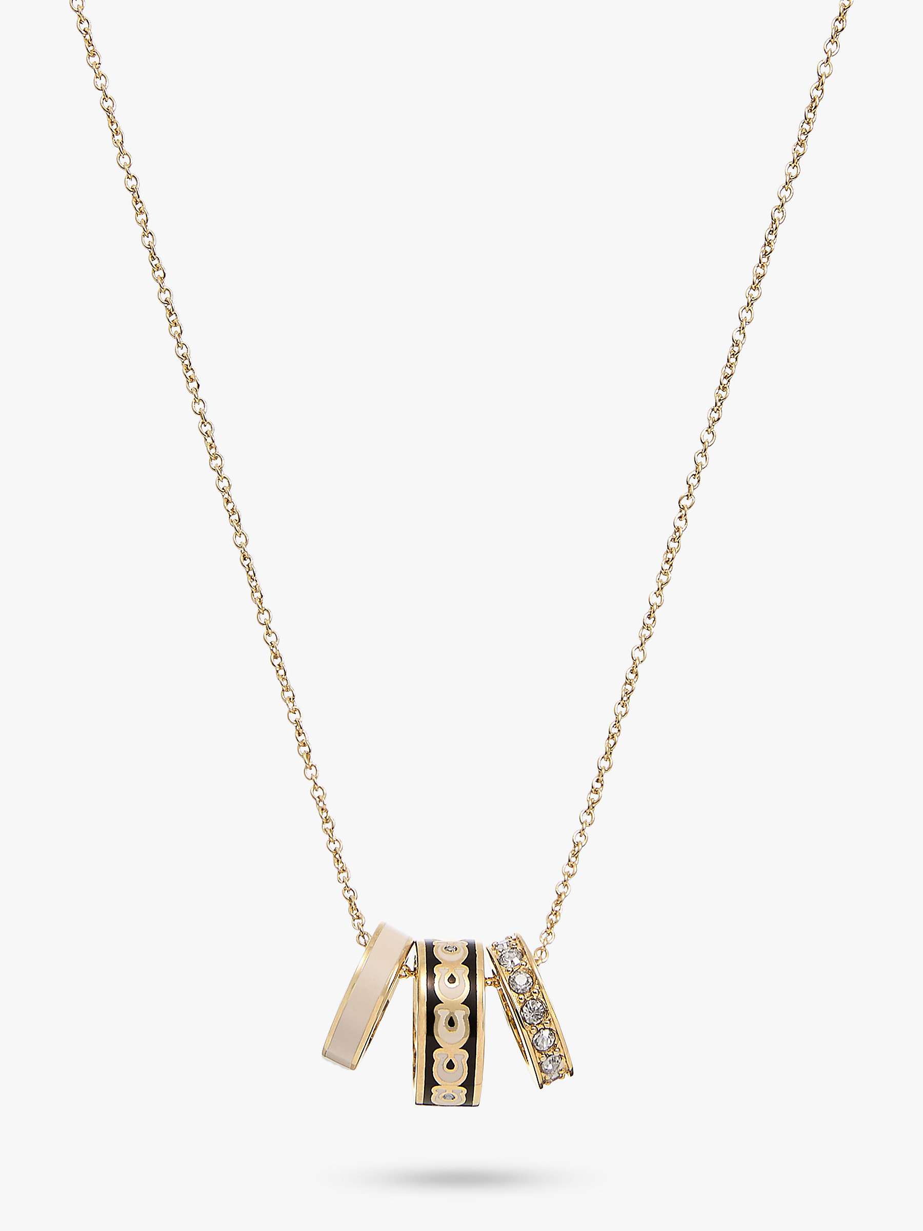 Buy Coach Signature C Crystal Enamel Rondelle Pendant Necklace, Gold Online at johnlewis.com