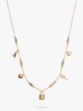 Coach Signature Charm Chain Necklace, Gold