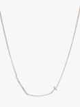 AllSaints Cross Curb Chain Carabiner Clasp Necklace, Warm Silver
