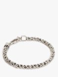 AllSaints Unisex Sturdy Rope Chain Link Bracelet, Warm Silver