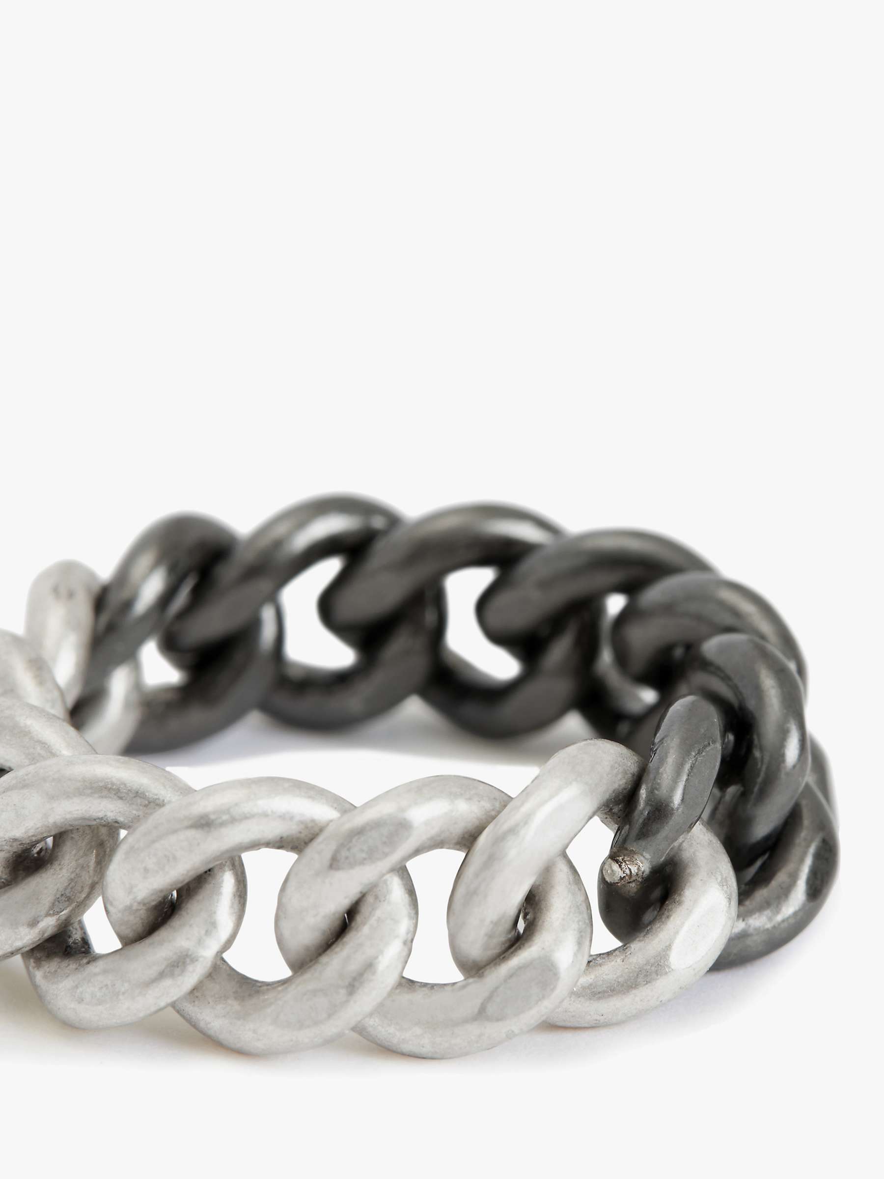 Buy AllSaints Frozen Curb Chain Ring, Warm Silver/Dark Hem Online at johnlewis.com