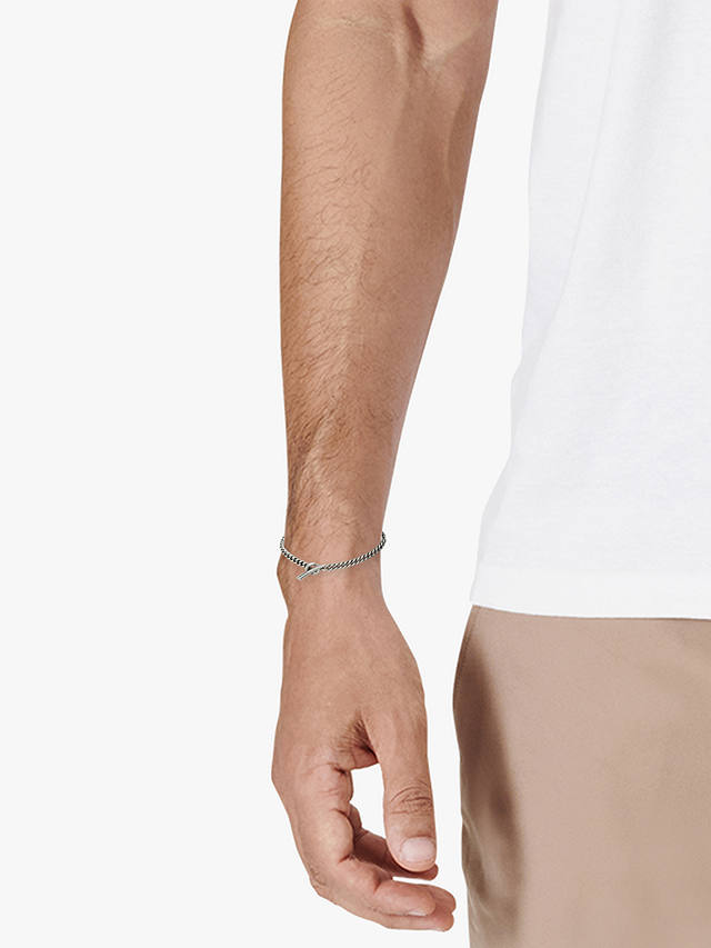 AllSaints Curb Chain Toggle Bracelet, Warm Silver